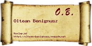 Oltean Benignusz névjegykártya